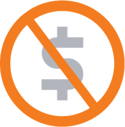 No money symbol with prohibition sign